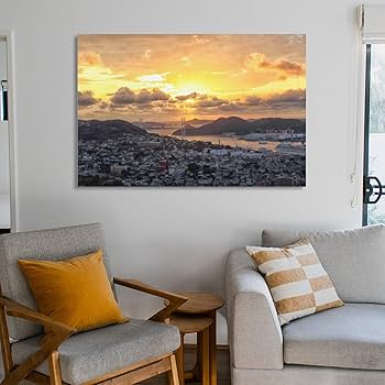 Amazon.co.jp: 絵画 長崎県 長崎港の夕陽インテリア 絵画 魅力的な色の Amazon.co.jp: 絵画 長崎県 長崎港の夕陽インテリア 絵画 魅力的な色の