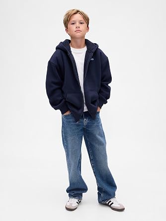 GAP Boys' Sherpa Lined Full Zip Sweatshirt