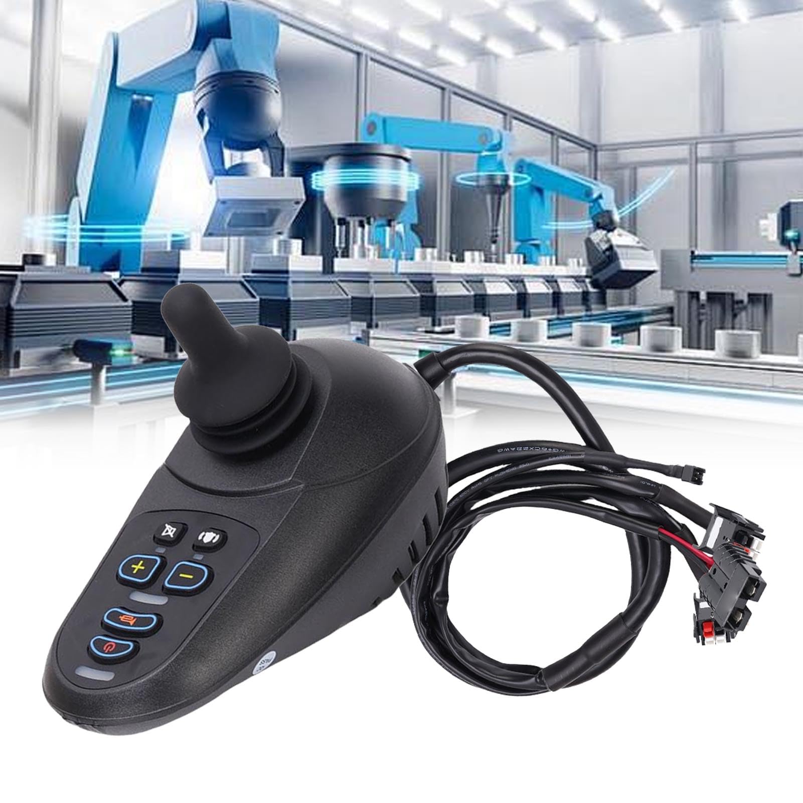 Fockety Elektryczny Kontroler Typu Joystick dla Wózka Inwalidzkiego 50A, 6 Klawiszy Uniwersalna mobilność Zamiennik Kontrolera Mocy Wózka Inwalidzkiego, Kompaktowe z Pilotem