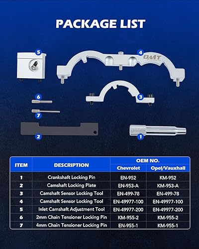 Vista 3 de Orion Motor Tech Kit de herramientas de sincronización de motor Turbo, juego de herramientas de alineación del árbol de levas del motor compatible
