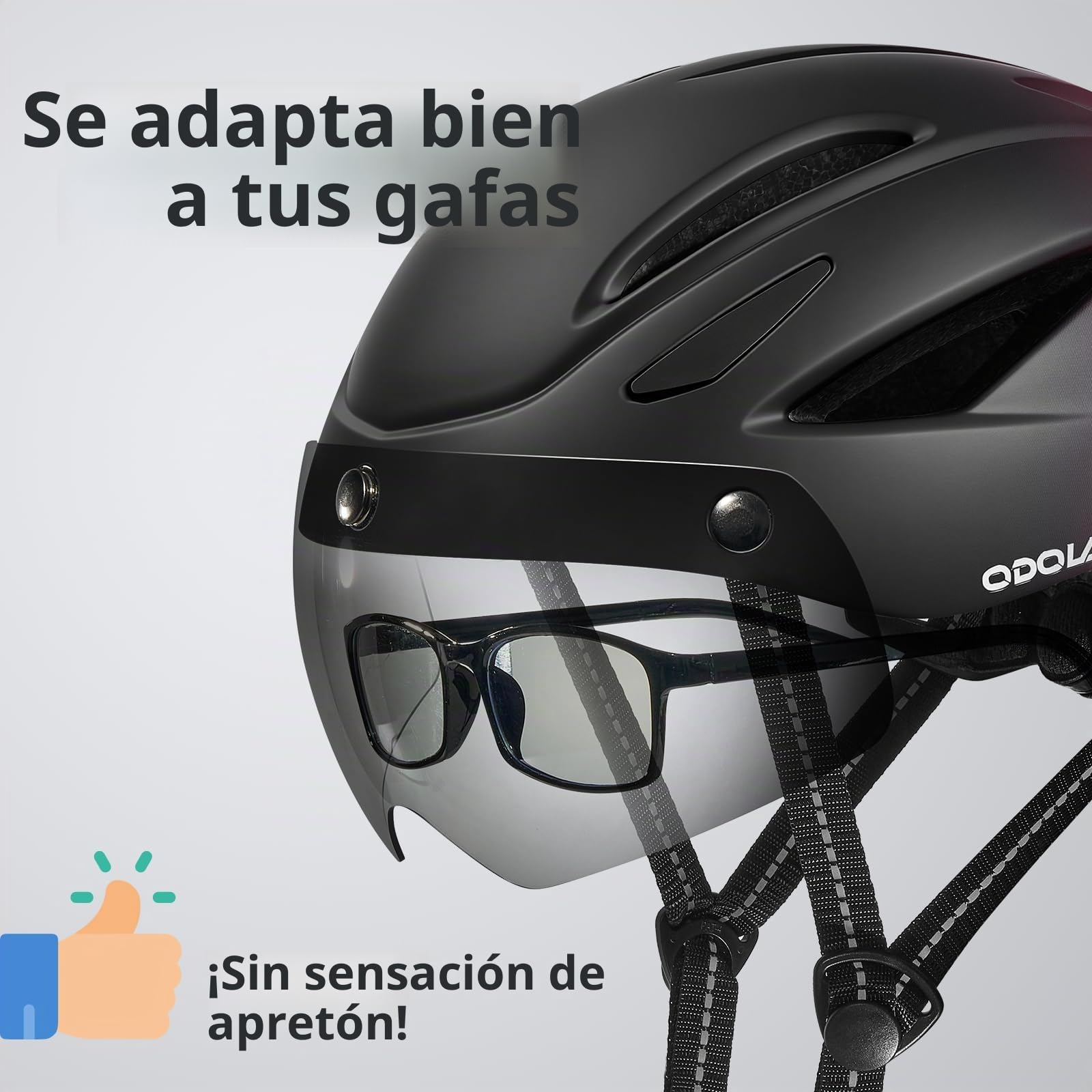 Odoland Casco de Bicicleta para Adultos con Gafas Magnéticas Desmontables Casco de Ciclismo para Bicicleta de Carretera de Montaña Casco de MTB Ligero Certificado para Hombres y Mujeres