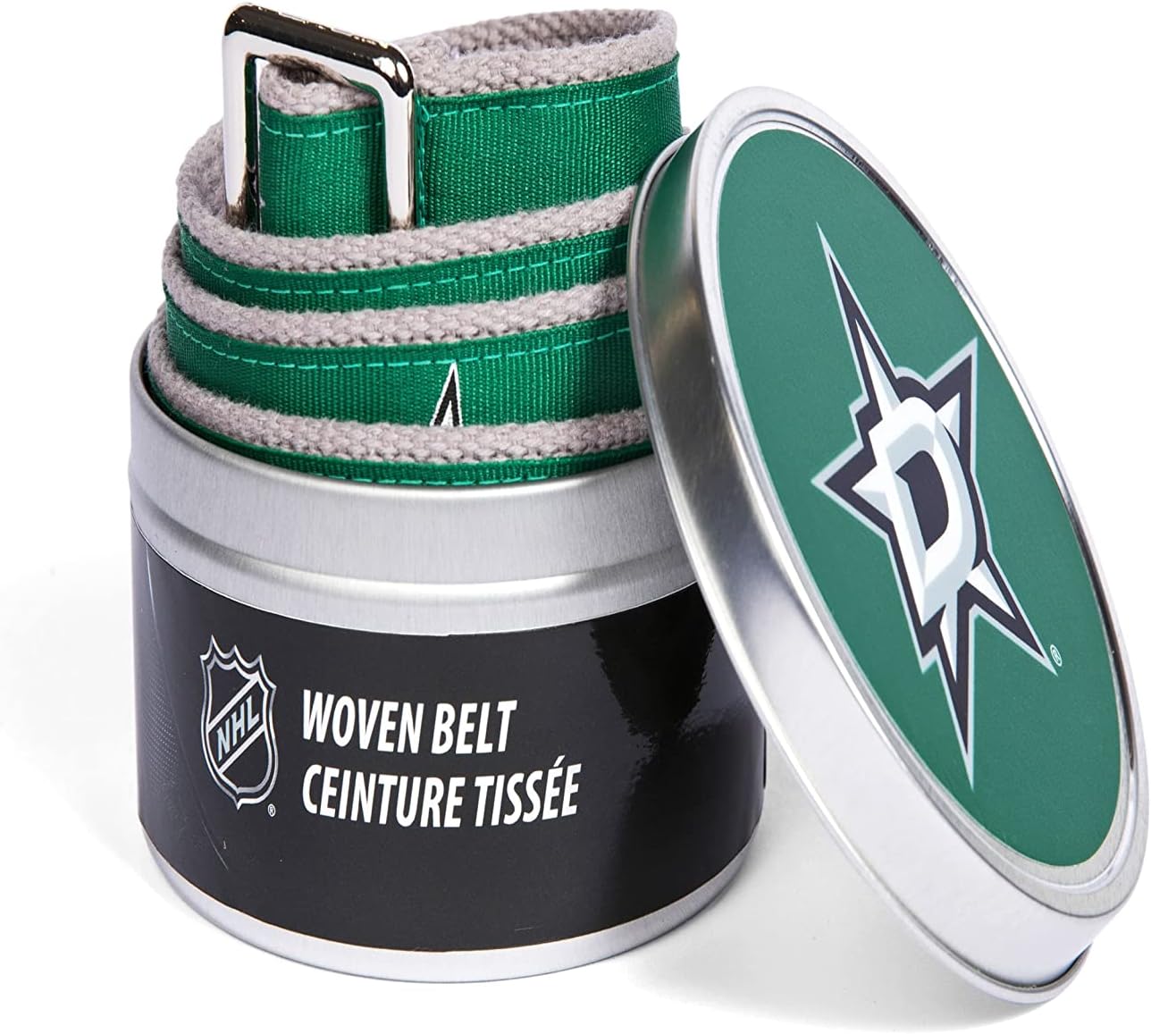 GELLS Dallas Stars NHL Hockey Belt Officially Licensed With Nickel Finished Brass Buckle And Logo Tin
