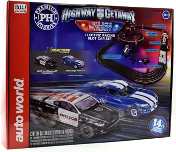 Auto World/Premium Hobbies Highway Getaway Mustang VS Viper HO Scale Slot Car Race Set CP7974
