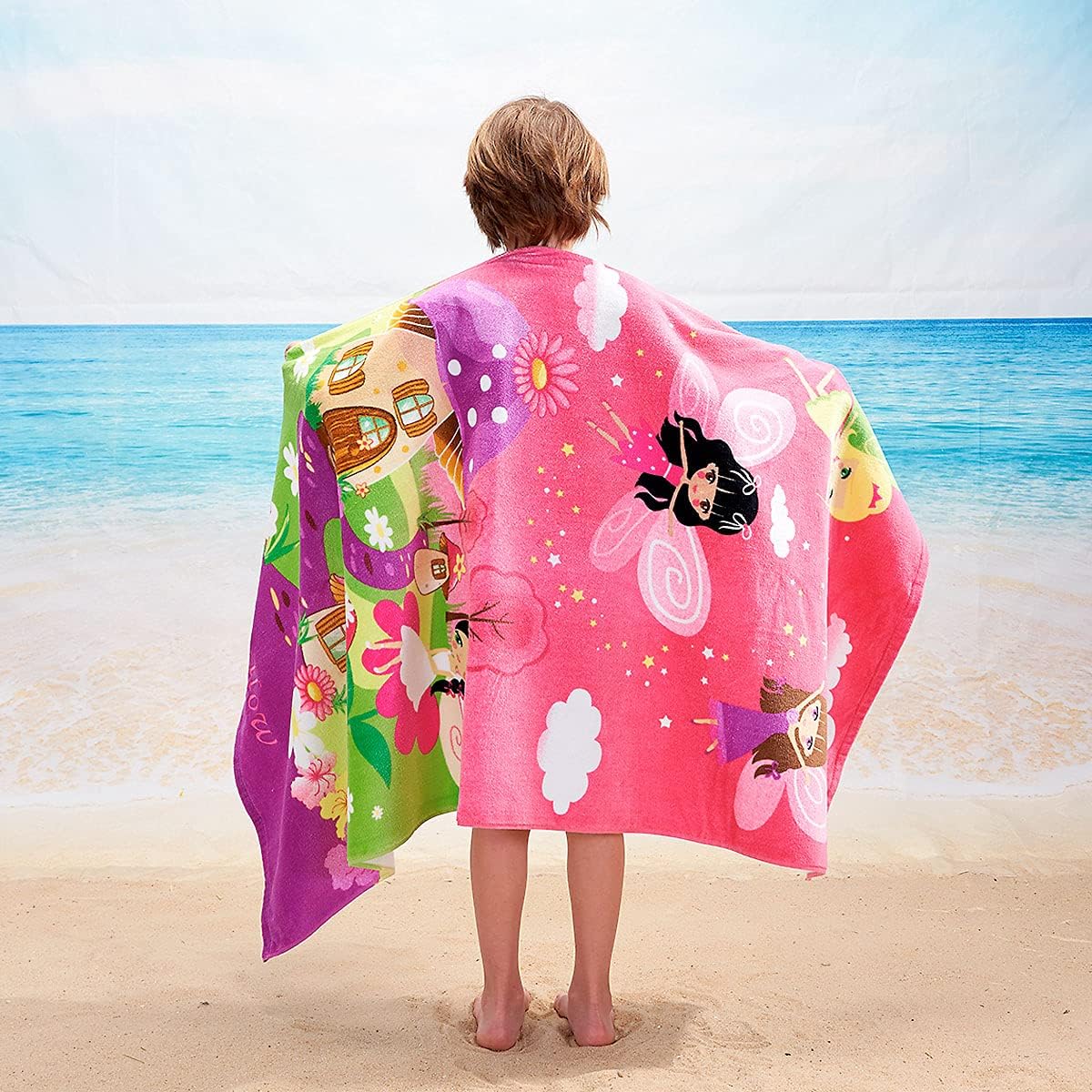 Lillian Vernon Fairy Personalized Girls Towel - Custom Embroidered with Name or Monogram, Extra Large 30” x 60” Kids Towels, Quick Dry Design for The Beach, Pool, or Bath, Plush 100% Cotton