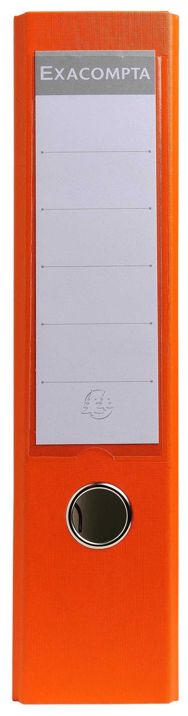Exacompta - Réf. 918414B - Carton de 20 classeurs à levier A4 - Dos 80 mm - Mécanique 80 mm - Avec étiquette - Dimensions extérieures : 32x29 cm - Format à classer A4 - Orange