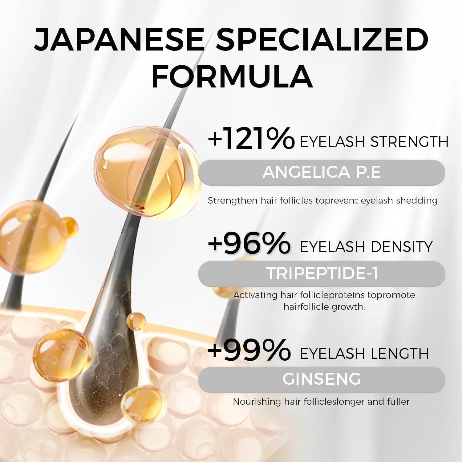 OUKEYA Eyelash Growth Serum 5ml x 2, Lash Serum Herbal Extract & Peptide Formula, For Longer & Fuller Lashes - Image 4