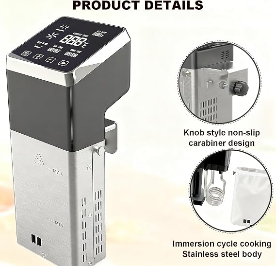 Sous Vide Machines, Sous Vide Cooker, 1600 W, Immersion Circulators, Accurate Temperature and Time Control, Complete Sous Vide Machine Cooking Kit for Home Chefs and Beginners