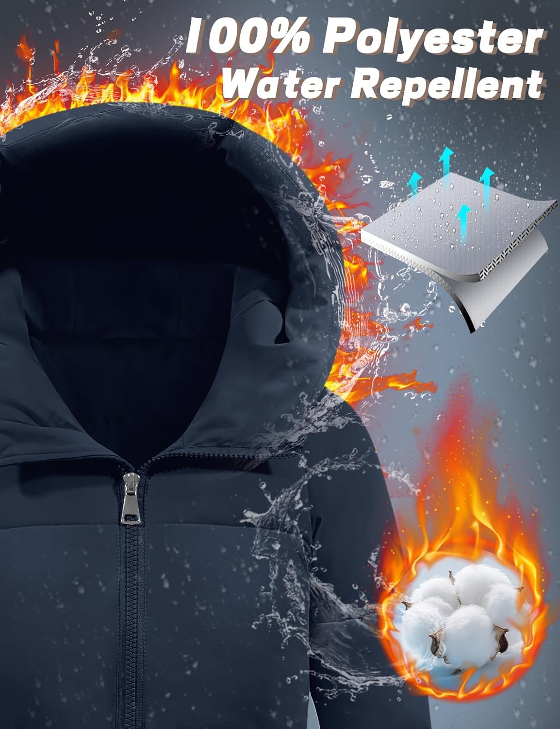 Womens Long Winter Puffer Coat Quilted Jackets Warm Hooded Coat Maxi Length Parka Down Thick Outerwear Side Zip Slit - Image 6