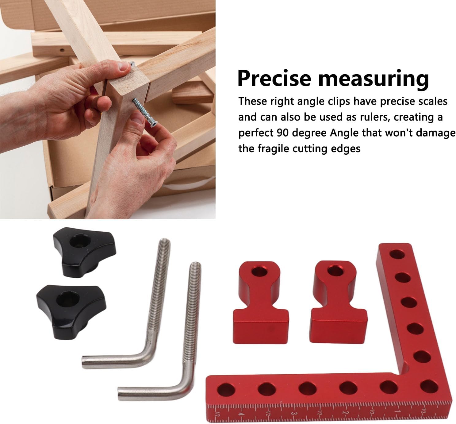 90 Degree Positioning Squares Aluminum Alloy Woodworking Right Angle Corner Clamping Square Tool for Picture Frame Box Cabinets Drawers (Type 2)