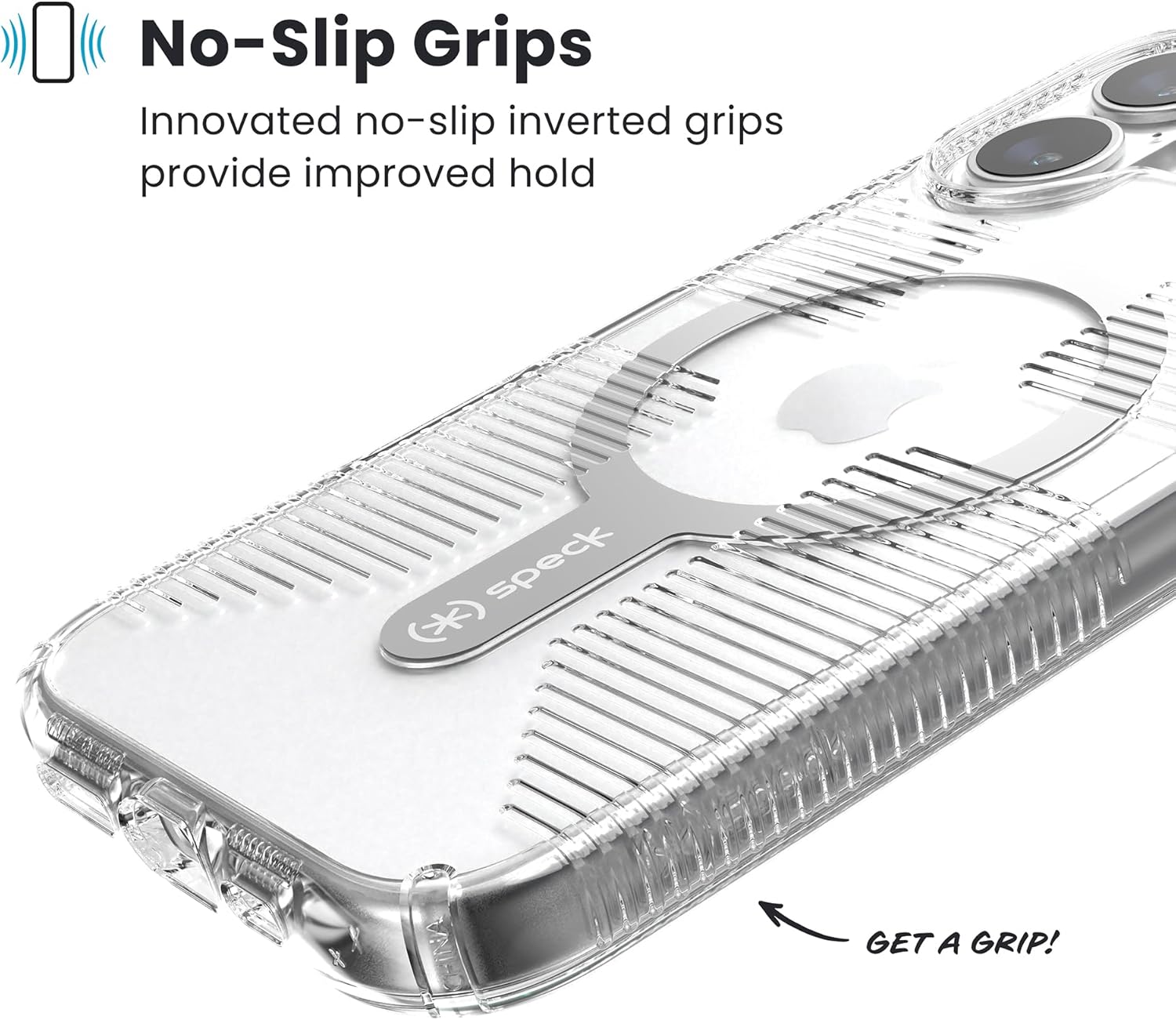 Speck GEMSHELL Grip +MS Case for iPhone 17 - Clear/Clear | Slim Protective Grip | Drop Protection | MagSafe Compatible