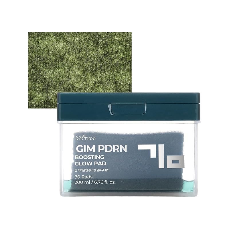 IsNtree GIM PDRN Boosting Glow Toner Pad com Algas Marinhas Coreanas, 70 unidades
