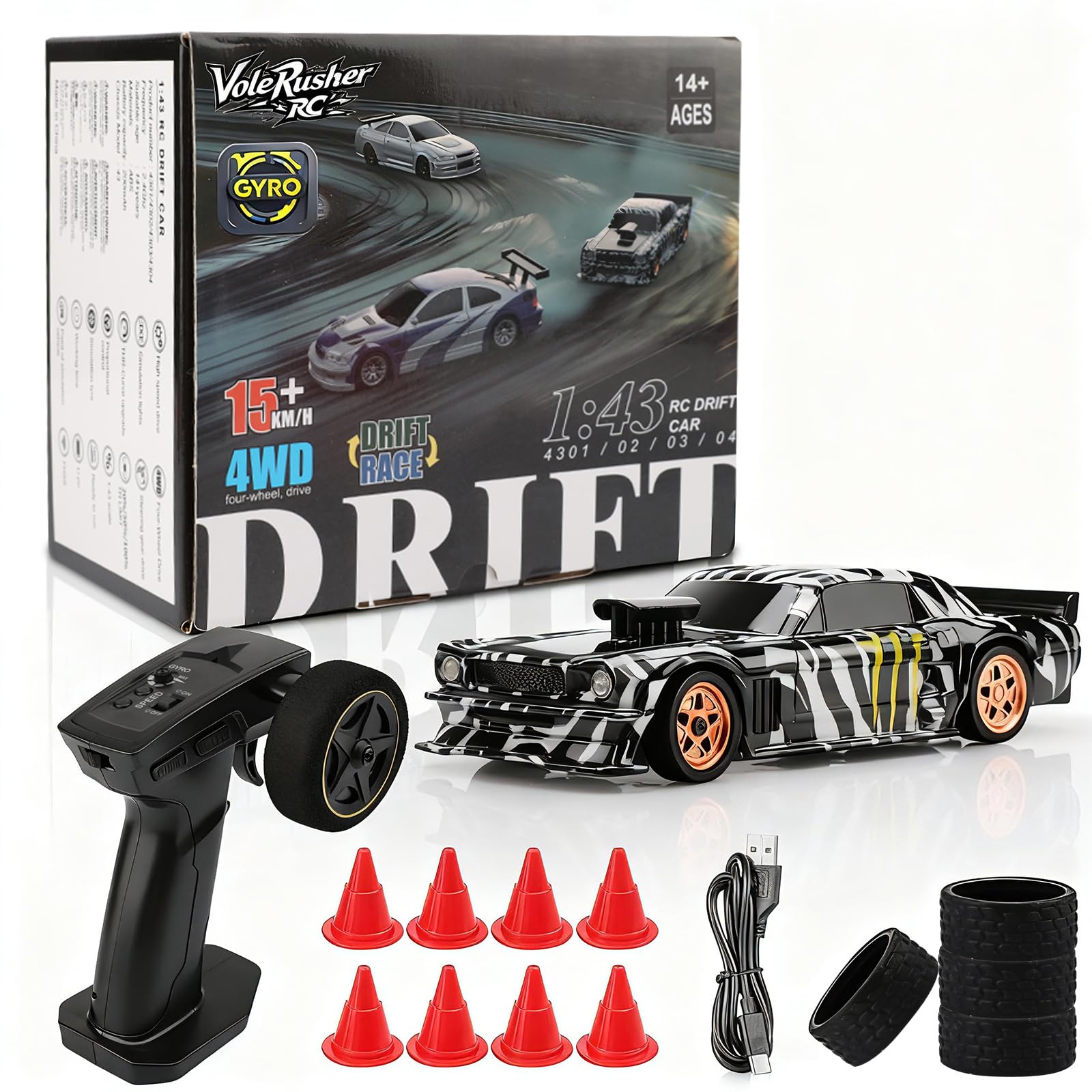 2026 New Upgrade 1 43 Scale Mini RC Drift Car with Gyroscope Toys for Age 8-14 Old Birthday