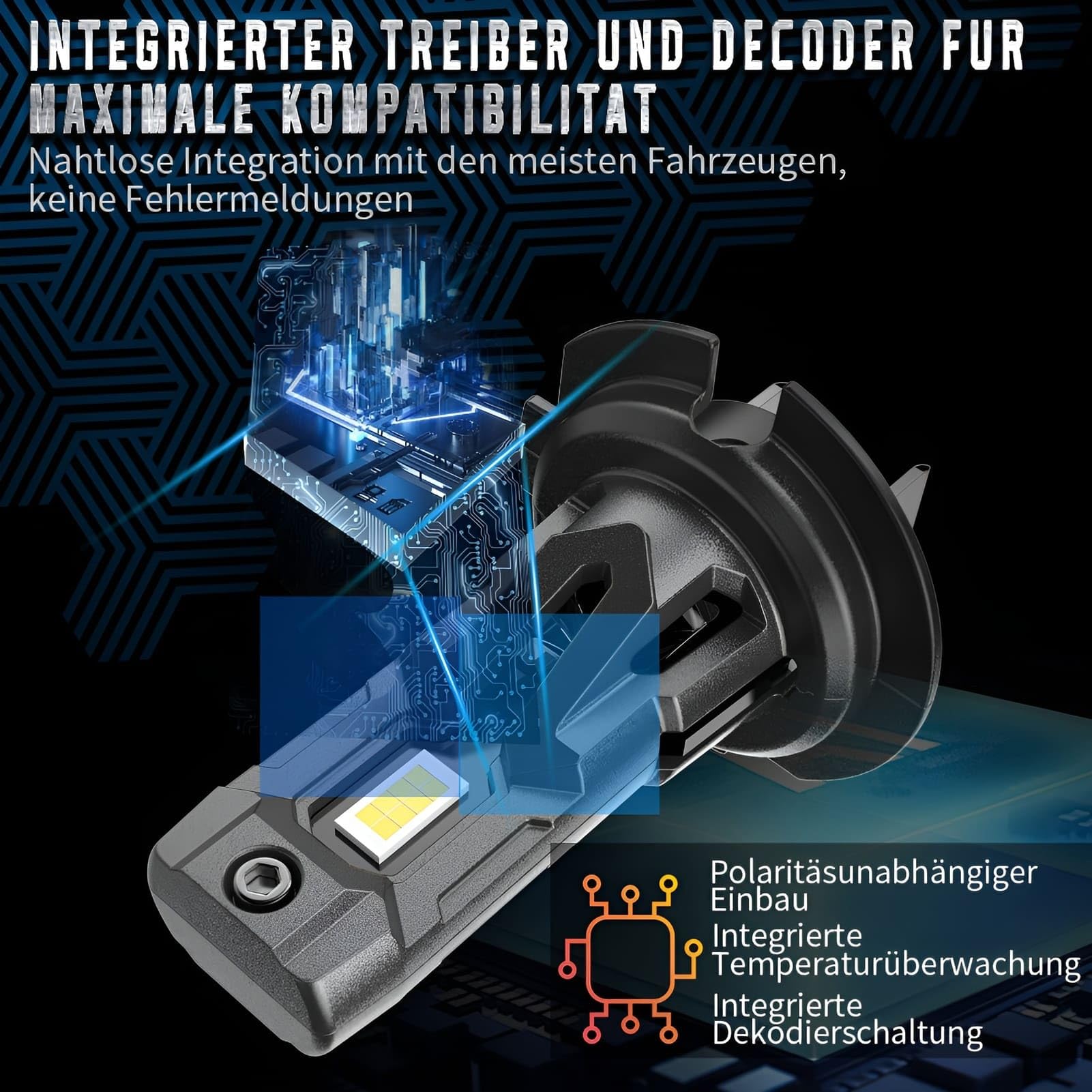H7 Lampe Auto Halogen 12V 60W 6000K Kaltweiß, H7 Scheinwerfer Birnen für Abblend- & Fernlicht, Superhelle Ersatzbirnen mit Plug & Play Installation, Verbesserte Sicht bei Nacht, 2er Pack