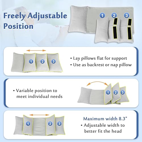 Miniatura 4 de Mybow Almohada estabilizadora de cuello, almohada poscirugía para dormir verticalmente, entrenamiento de sueño de espalda y lateral, cuña de