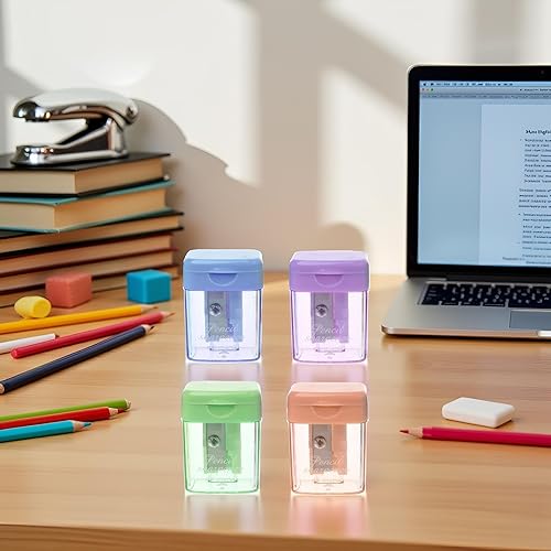 Miniatura 5 de 1 sacapuntas portátil de color aleatorio mini manual para estudiante oficina papelería sacapuntas