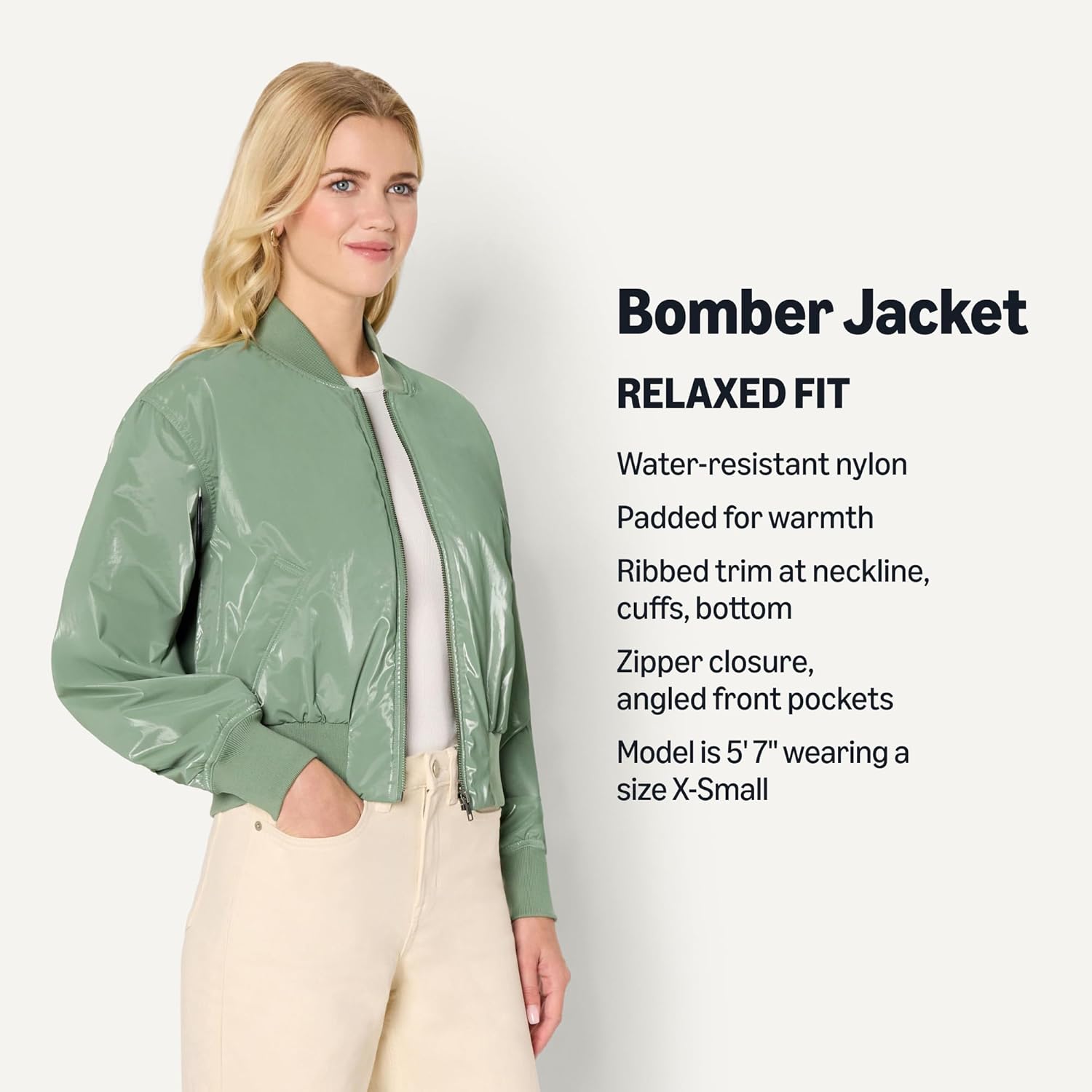 Amazon Essentials (Demi's Pick) Women's Relaxed-Fit Bomber Jacket - Image 2