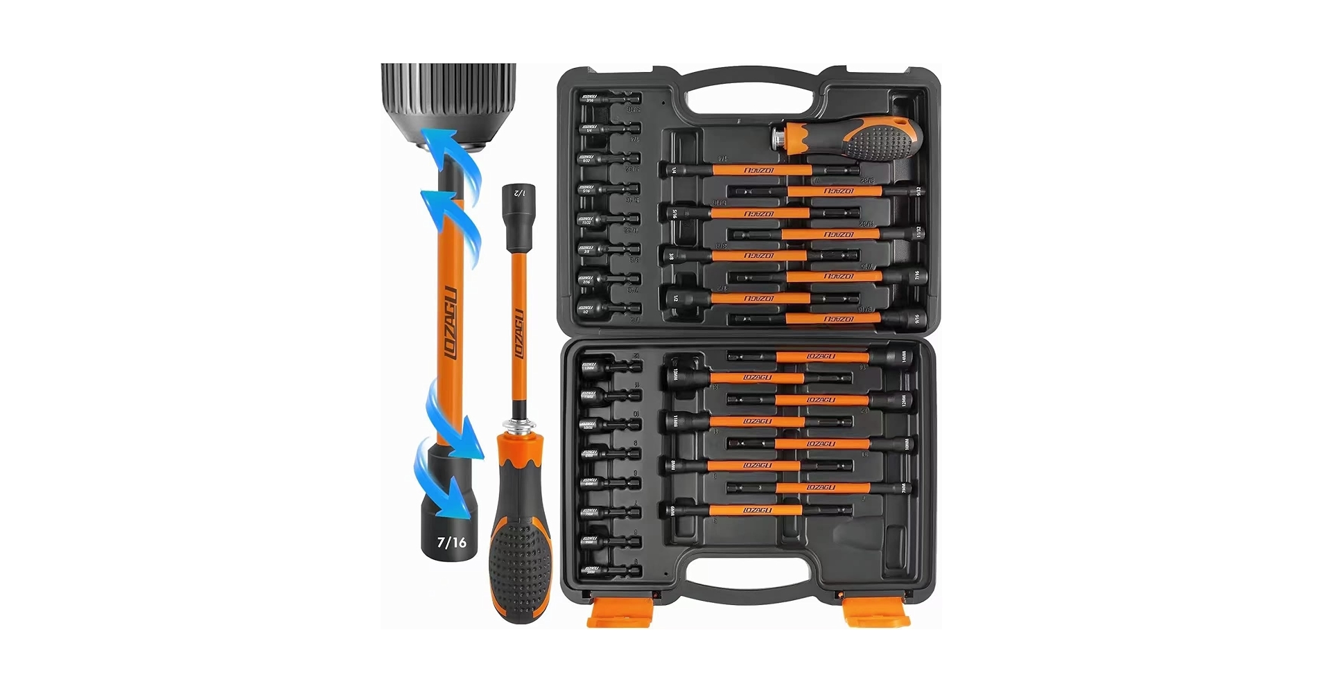 Amazon.com: LOZAGU 33PCS Magnetic Nut Driver Set with Long