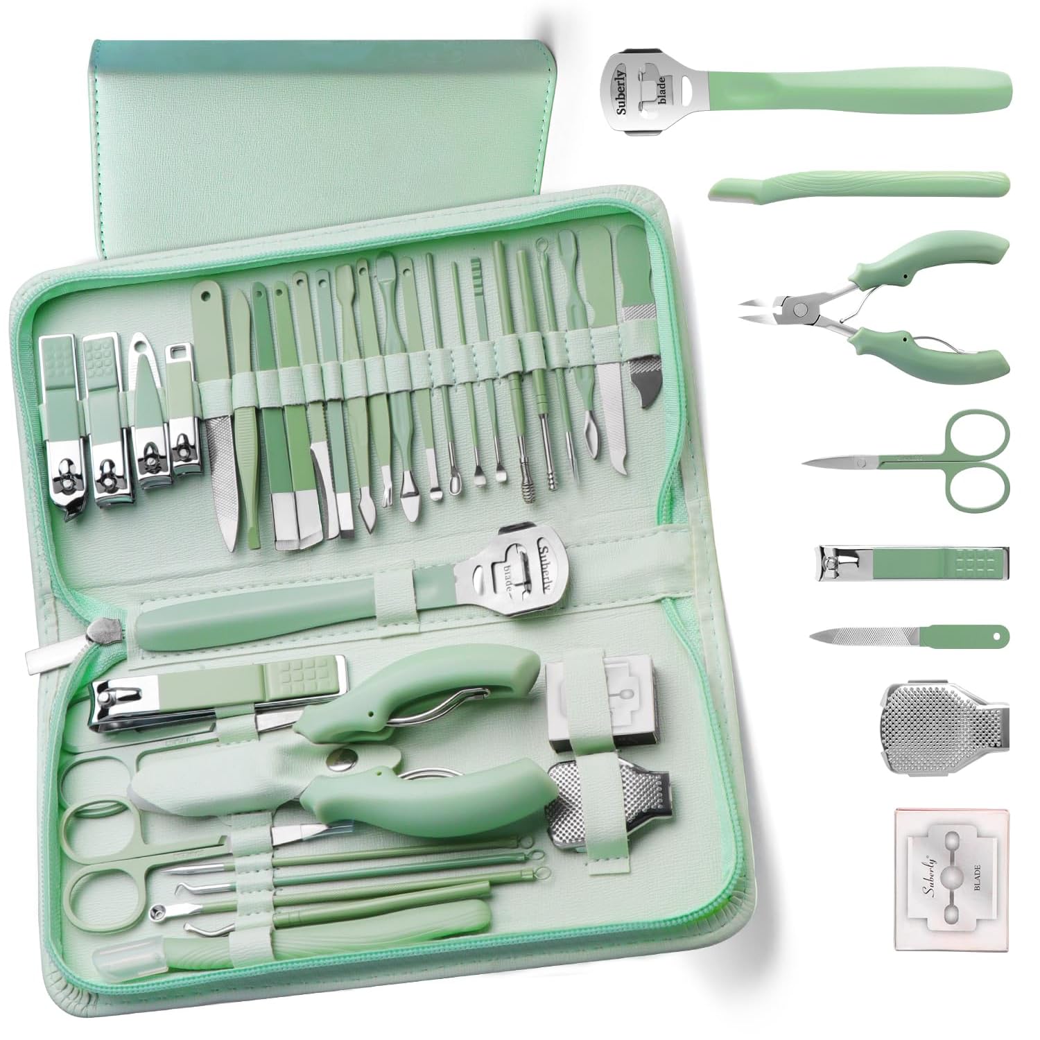 Manicure Set Professional Pedicure Tools Set, 35 in 1 Manicure Pedicure Kit for Women, Foot Hand Nail Care Kit Grooming Kit