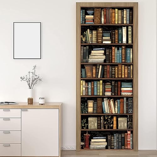 Door Sticker,Peel and Stick Vinyl Door Decals, Self-Adhesive Mural for