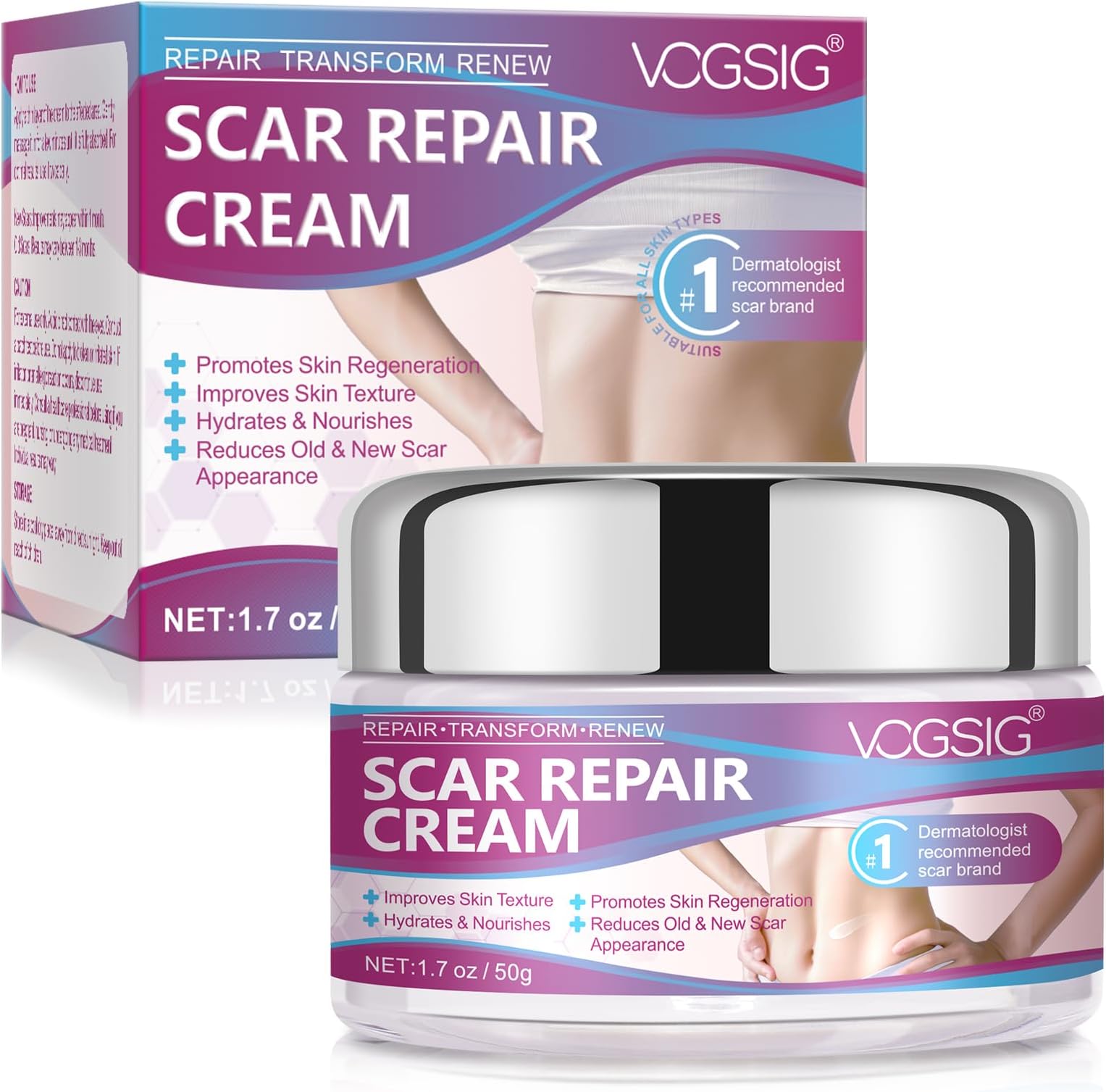 Scar Cream Scar Removal Cream Rapid Repair of New Old Scars, Spots, Burns All...