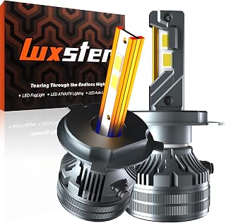 LUXSTER Punisher H4 9003 LED Bulbs, 60000LM Ultra Bright, Triple Copper Pipes Cooling Tech(Unique), Plug-N-Play Installation, 6000K Pure White Foglight, IP68 Waterproof, Pack of 2