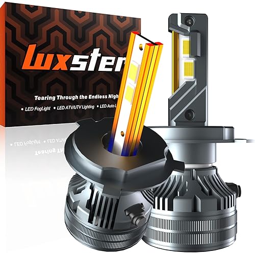 LUXSTER Punisher H4 9003 LED Bulbs, 60000LM Ultra Bright, Triple Copper Pipes Cooling Tech(Unique), Plug-N-Play Installation, 6000K Pure White Foglight, IP68 Waterproof, Pack of 2