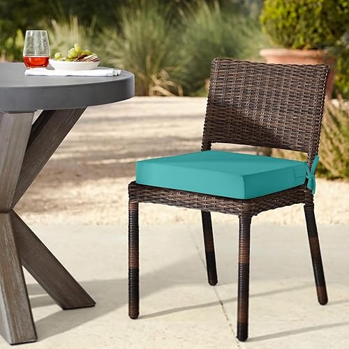 Miniatura 7 de downluxe Cojines para sillas de exterior, cojines de asiento de espuma viscoelástica impermeables para patio, 19 x 19 x 3 pulgadas, color verde