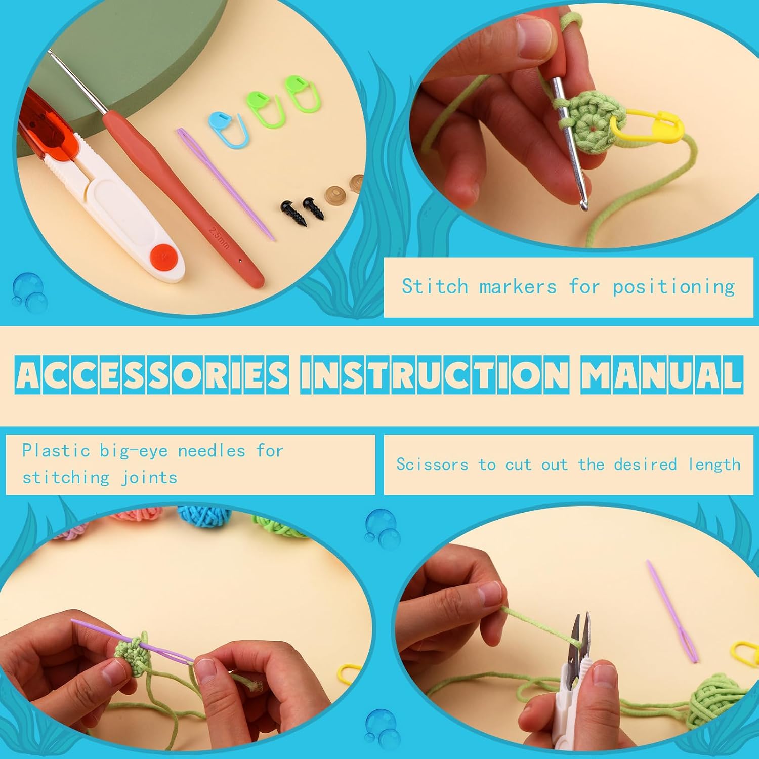 YWLUUOO Kits for Beginners, Crochet Animal to Make Cute, Beginner for Adults Knitting Complete Set for Beginners