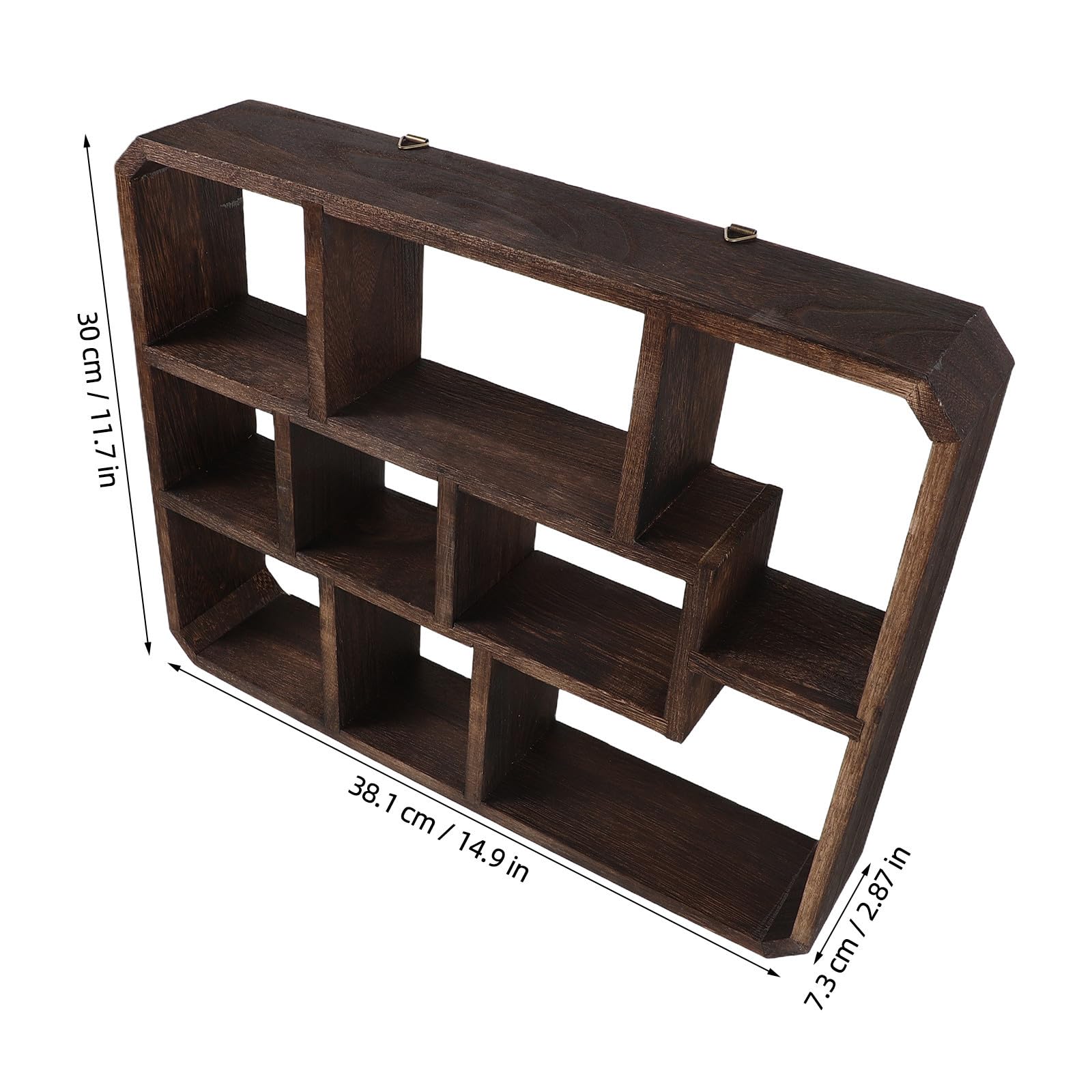 TEHAUX Estantería de Exhibición Compartimentos de Madera Marrón