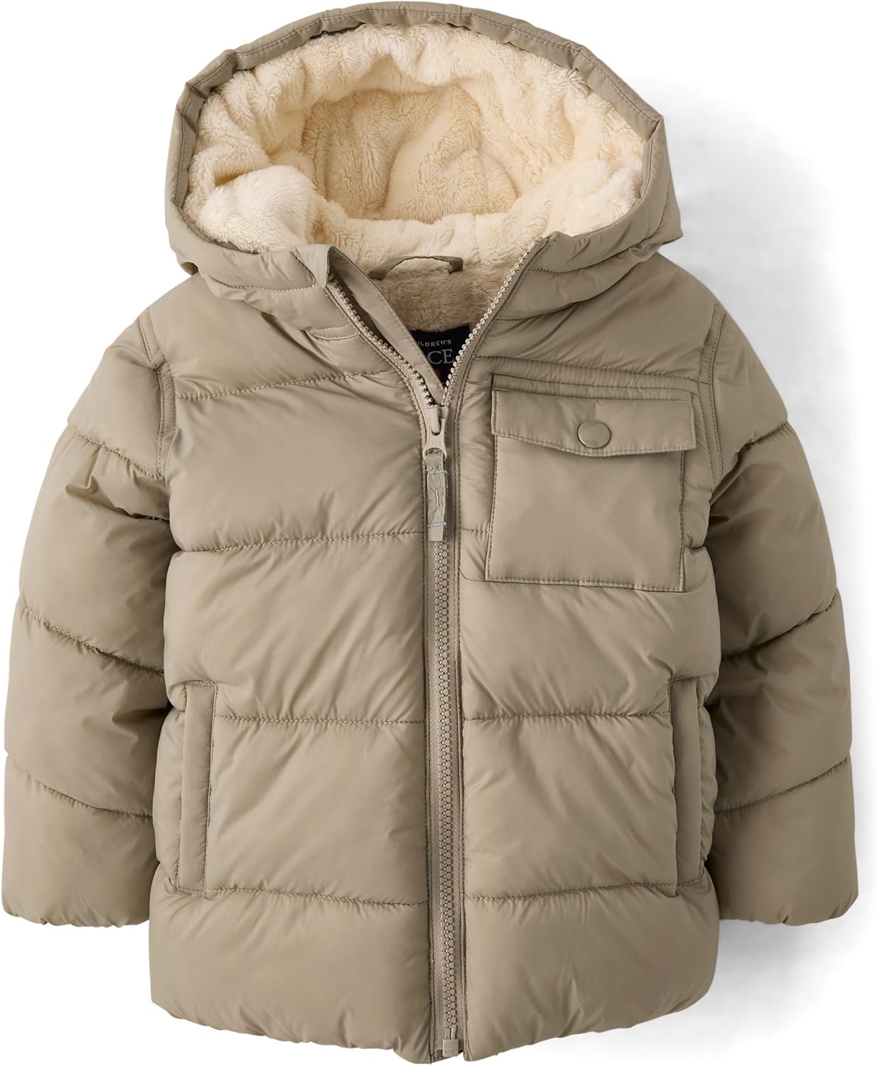 The Children's Place boys And Toddler Water and Wind Resistant Hooded Zip Front Puffer Jacket, Faux Fur Lined