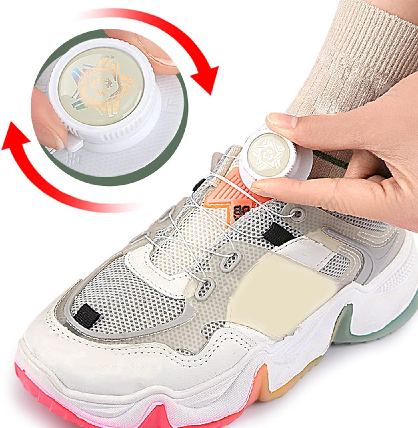 Quick Shoestrings Rotating Metal Wire Laces Automatic Buckle Rope Shoelaces No Tie Shoe Strong Rotating Buckle