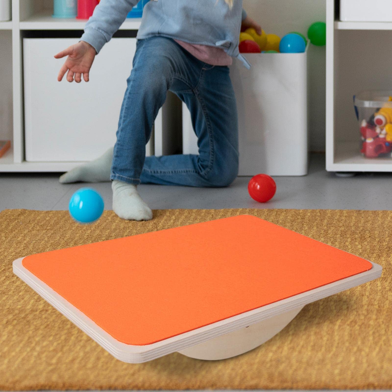 Balance Board Holz Trainingsspielzeug Gleichgewichtsbrett mit Rutschfester Oberfläche für Koordination Und für Kinder Eltern