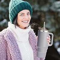 Vista 127 de WUQID Heart Shaped Texture Silicone Boot Compatible with Stanle Quencher H2.0 IceFlow Flip 20oz 30oz 40oz,Hydroo Flask 12-24oz