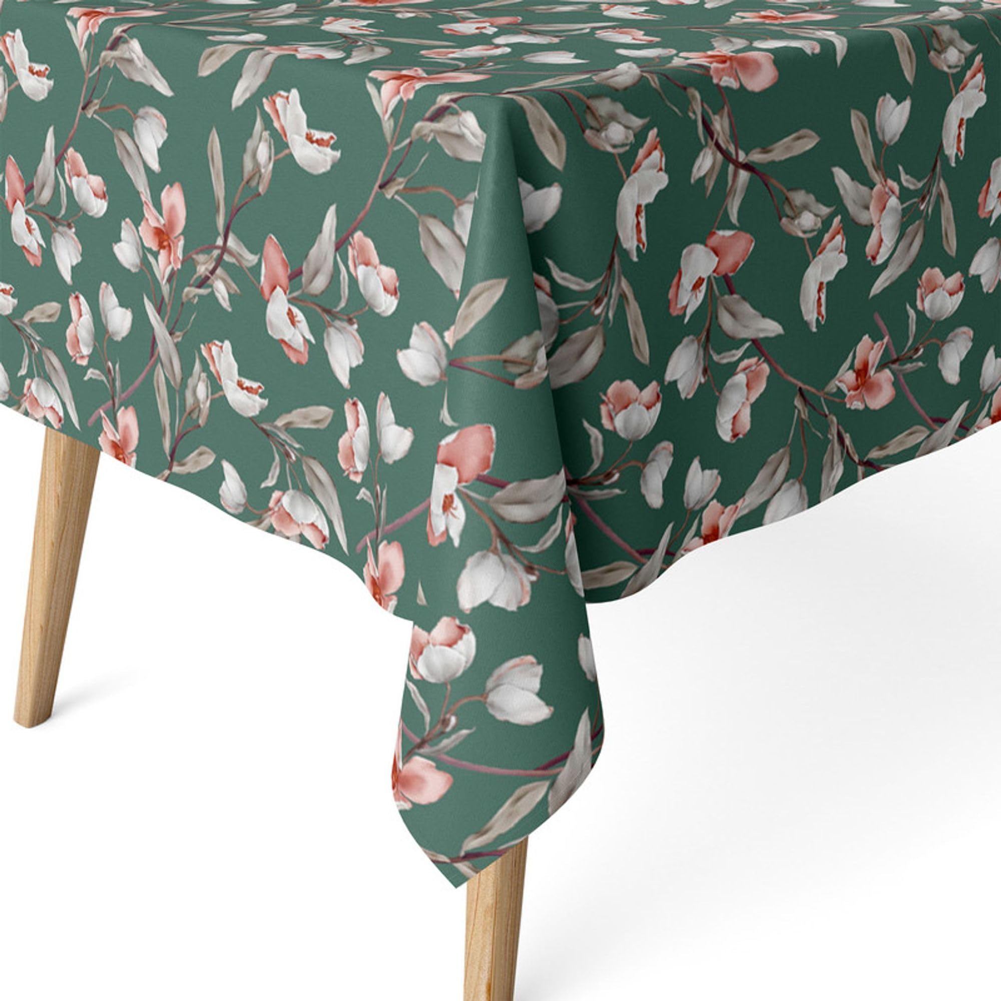 ECOMMERC3 | Stain Resistant Tablecloth for Rectangular Table, Size 260 x 140 cm - Stain Resistant Tablecloth, Extra Soft and Waterproof, Green