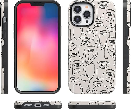 Miniatura 8 de Casely Funda para iPhone 13 Pro Max  Compatible con MagSafe  Todos somos humanos  Funda bohemia con arte facial minimalista