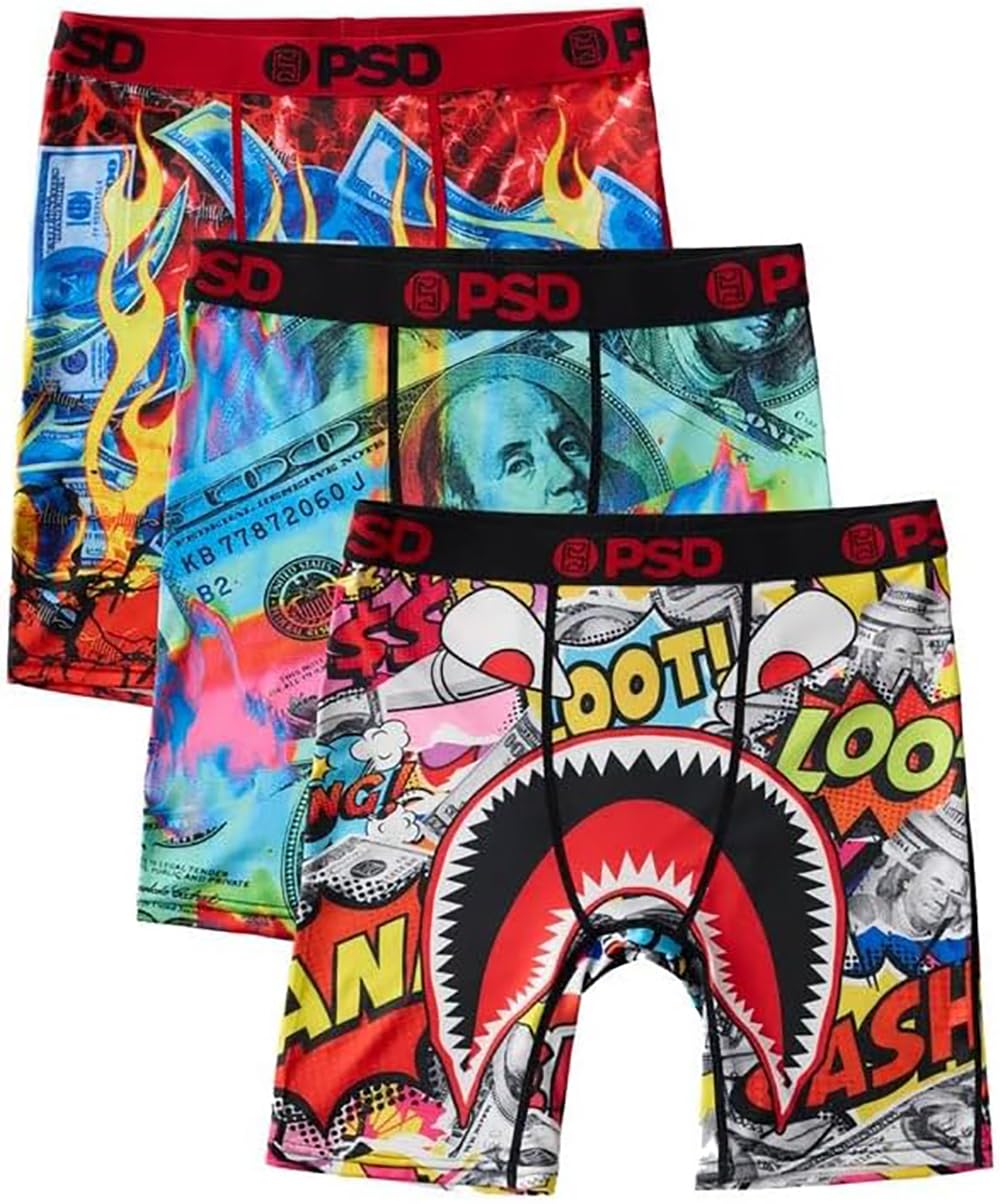 PSD Underwear Youth Boys Boxer Briefs - Warface Print, Comfortable Active Underwear for Boys, Boys Underwear Packs &amp; Singles