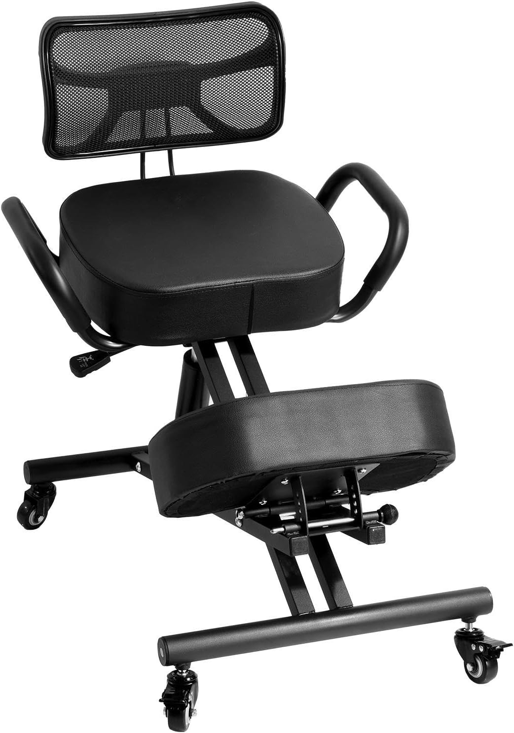 Ergonomic Kneeling Chair with Back Support, Ergonomic Kneeling Tool with Brake and Smooth Gliding Casters, Adjustable Stool for Home and Office, Postures Chair