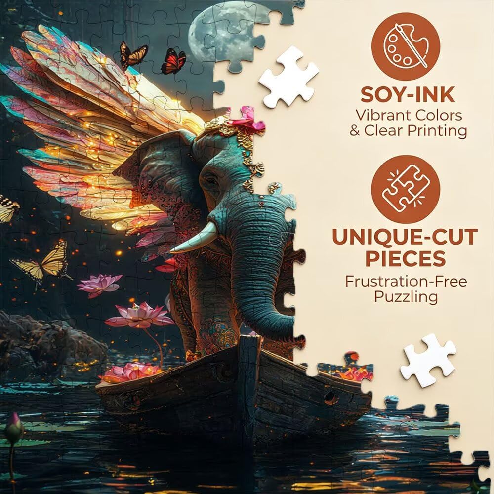 Puzzle 3000 Pezzi, Elefante Lotus 3D Puzzle per Adulti Impegnativo, Educa Puzzles Artistico, Divertente E Stimolante Puzzles Decorativo per La Famiglia, Regalo e Decorazione Pareti DX0YL6-929