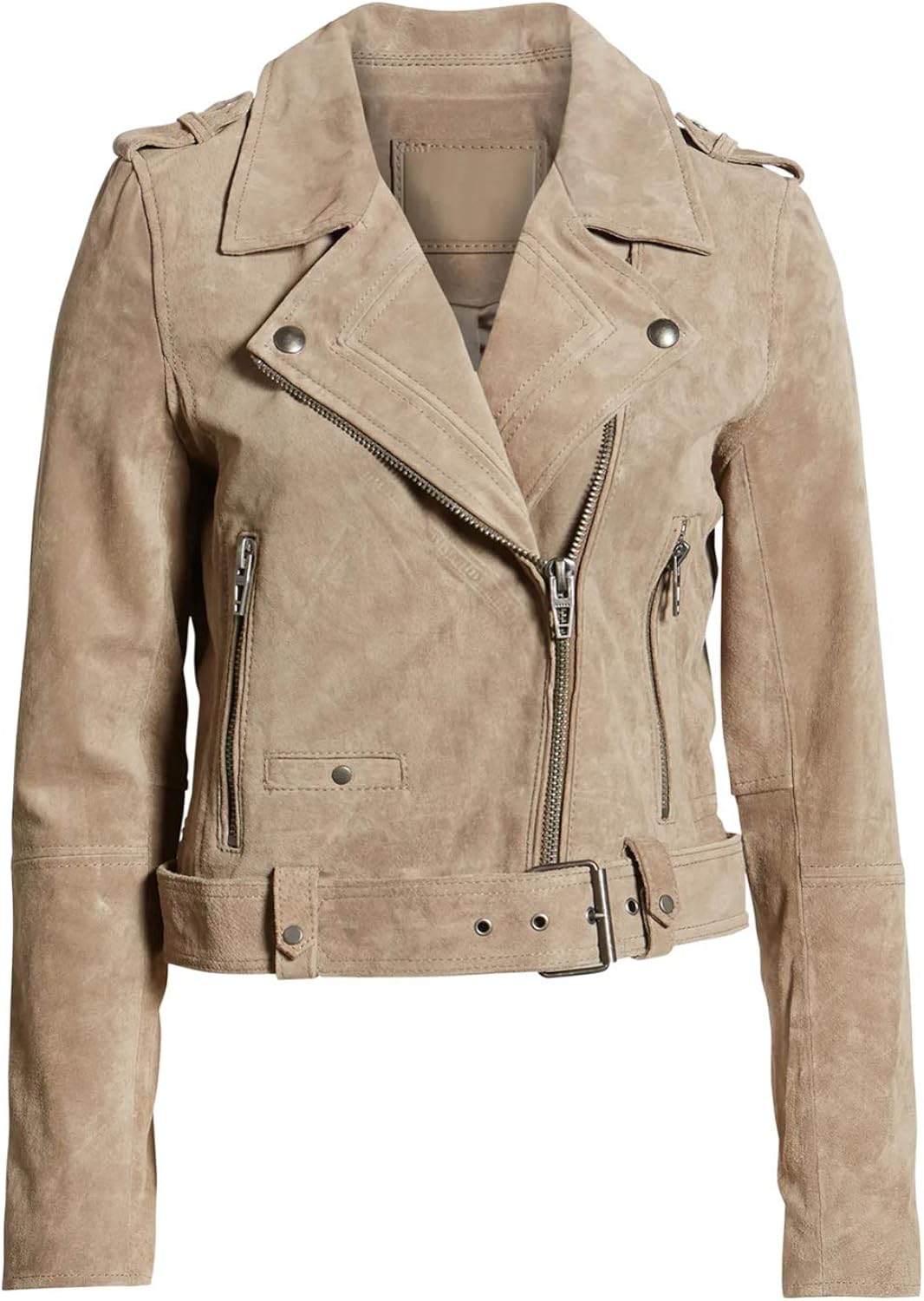 Blibea Women's Zipped Notch Collar Moto Biker Jacket Casual Short Coat Outwear : Clothing, Shoes & Jewelry