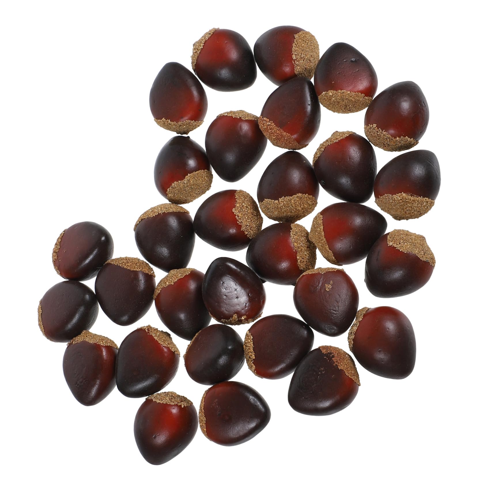 MAGICLULU 5 Juegos Castaña De Espuma Espumas Modelo De Frutas Nueces De Simulación Castañas De Espuma Falsa Castañas Realistas Castañas Falsas Comida De Cocina Artificial Coffee 30 Uds * 5