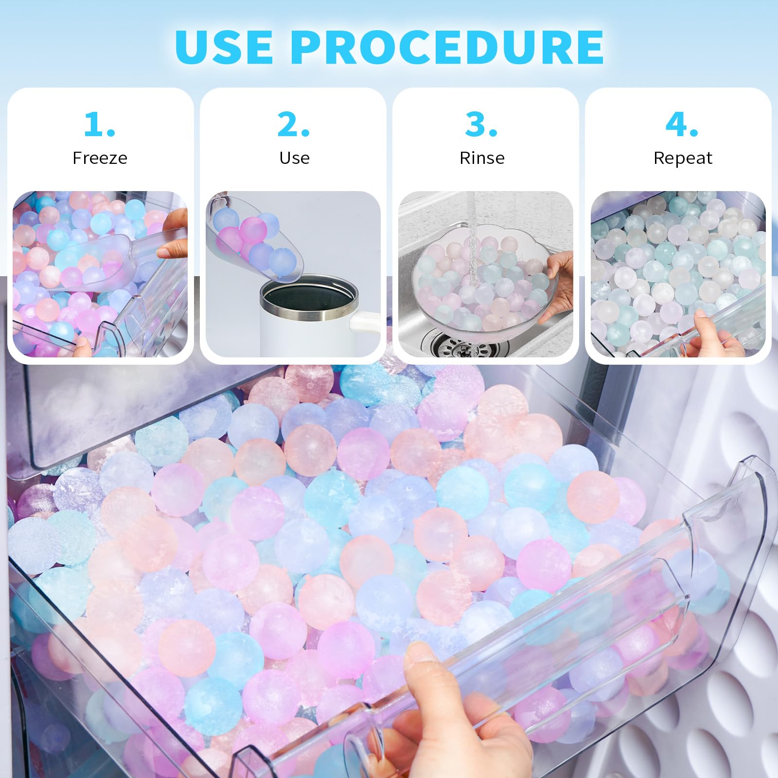 Lot de 300 glaçons réutilisables pour glacières, changement de | Glaçons en plastique sans BPA, aspect faux glaçons, ne diluent pas la saveur, recongelables, sac de rangement