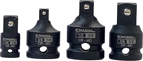 Miniatura 10 de Masha Tools - Juego de adaptador y reductor de enchufe de impacto de 12 pulgada y 34 de pulgada  juego de 2 piezasacero al cromo molibdeno