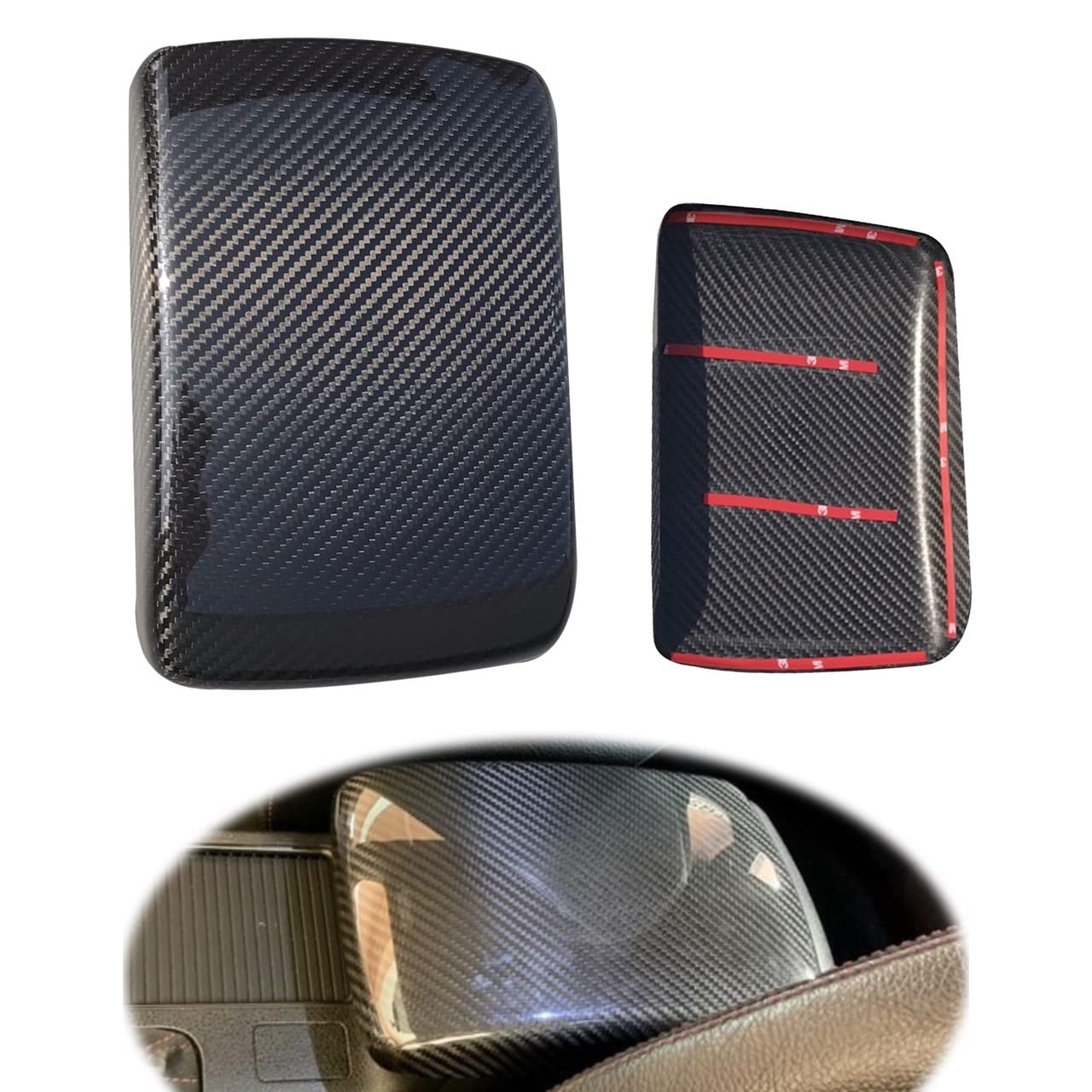 GOGOCARBONCenter Console Armrest Storage Overlay Cover Panel for Subaru WRX 2011-2014 I Dry Carbon Fiber I Lightweight Strong with UV-Resistant Clear Coating (1PC)