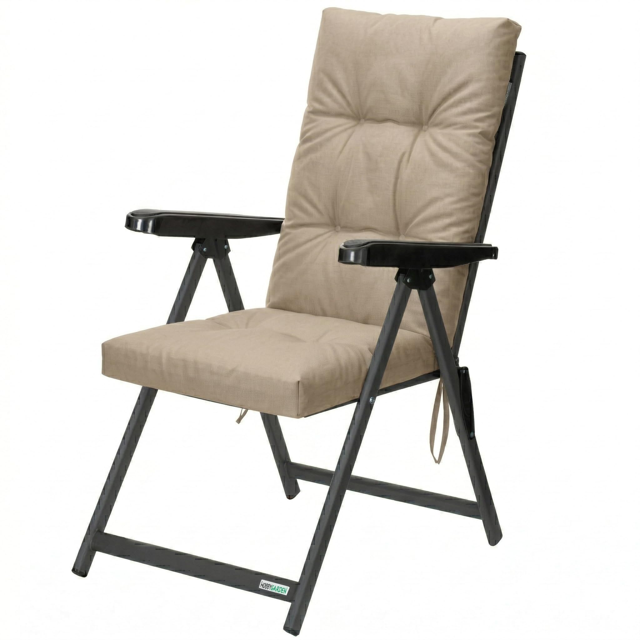 Liegenauflage, Auflage Gartenliege 120x50x8 cm - Polsterauflage für Sonnenliege, Auflagen für Deckchair - wasserabweisend, leicht zu reinigen - Beige