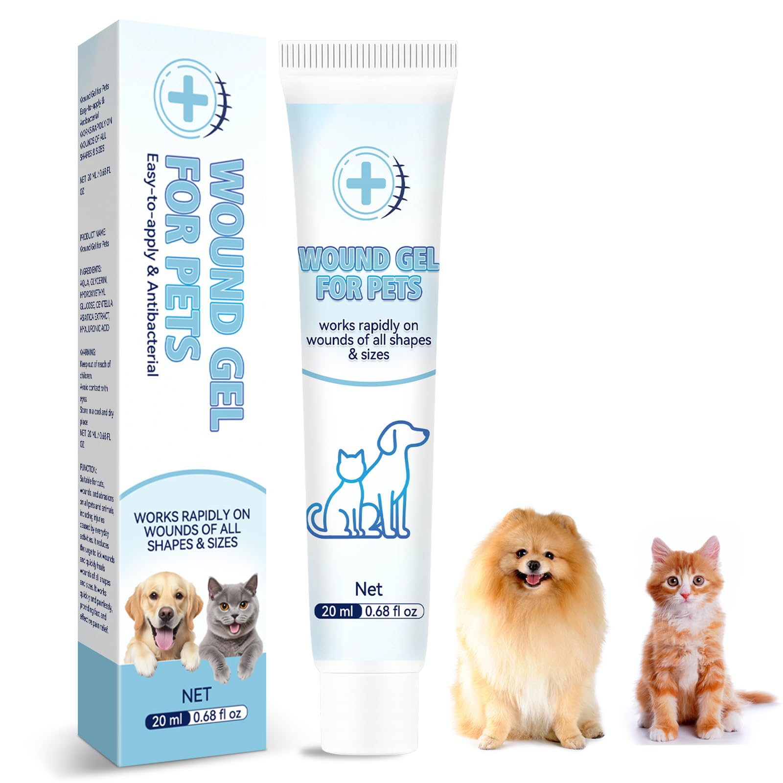 Asticers Pet Wound Care Gel, Wound Glue, Cat Wound Treatment, Dog First Aid Kit, Pet First Aid Kit - Professional Treatment for Cuts, Non-Irritating, for Dogs, Cats & all Other Animals (20g)