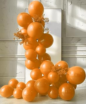 390 Pack Orange Balloons, 12 Inch Orange Balloons 300 Pcs+ 90 Pack Orange Balloons 18 Inch - Orange Latex Balloons Bulk for Large Events