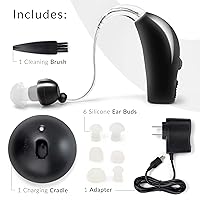 Vista 31 de MSA 30X Amplificador de sonido detrás de la oreja, amplifica el sonido 30 veces, ligero, prácticamente invisible, cómodo, volumen ajustable, carga