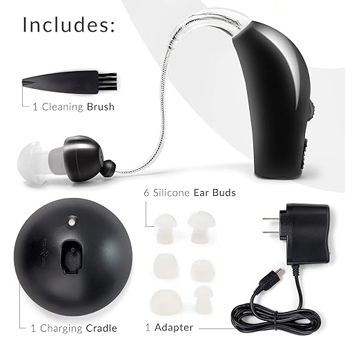 Miniatura 31 de MSA 30X Amplificador de sonido detrás de la oreja, amplifica el sonido 30 veces, ligero, prácticamente invisible, cómodo, volumen ajustable, carga