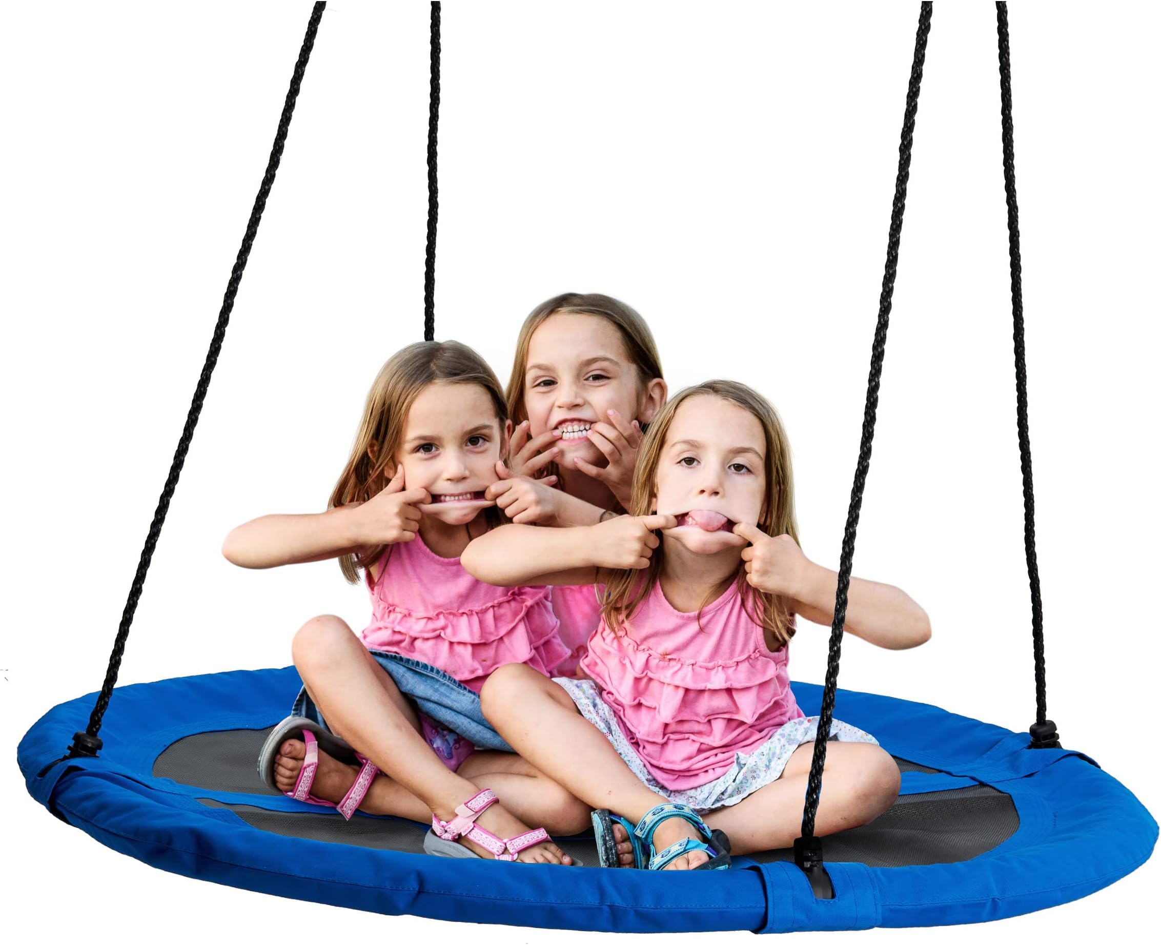 Large Nest Swing Seat with Rope Hanging Kit 110cm, Heavy-Duty 180kg Capacity, Padded Outdoor Garden Saucer, Basket Hanging Tree Swing Chair for Kids and Adults