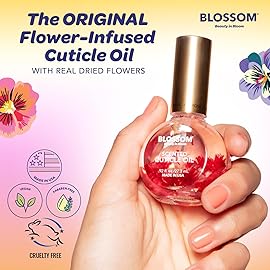 Blossom Cuticle Oil for Nails, Hydrating, Moisturizing, Scented Nail Oil Cuticle Care, Infused with Real Flowers, Made in USA, 0.92 fl. oz, Juicy Peach